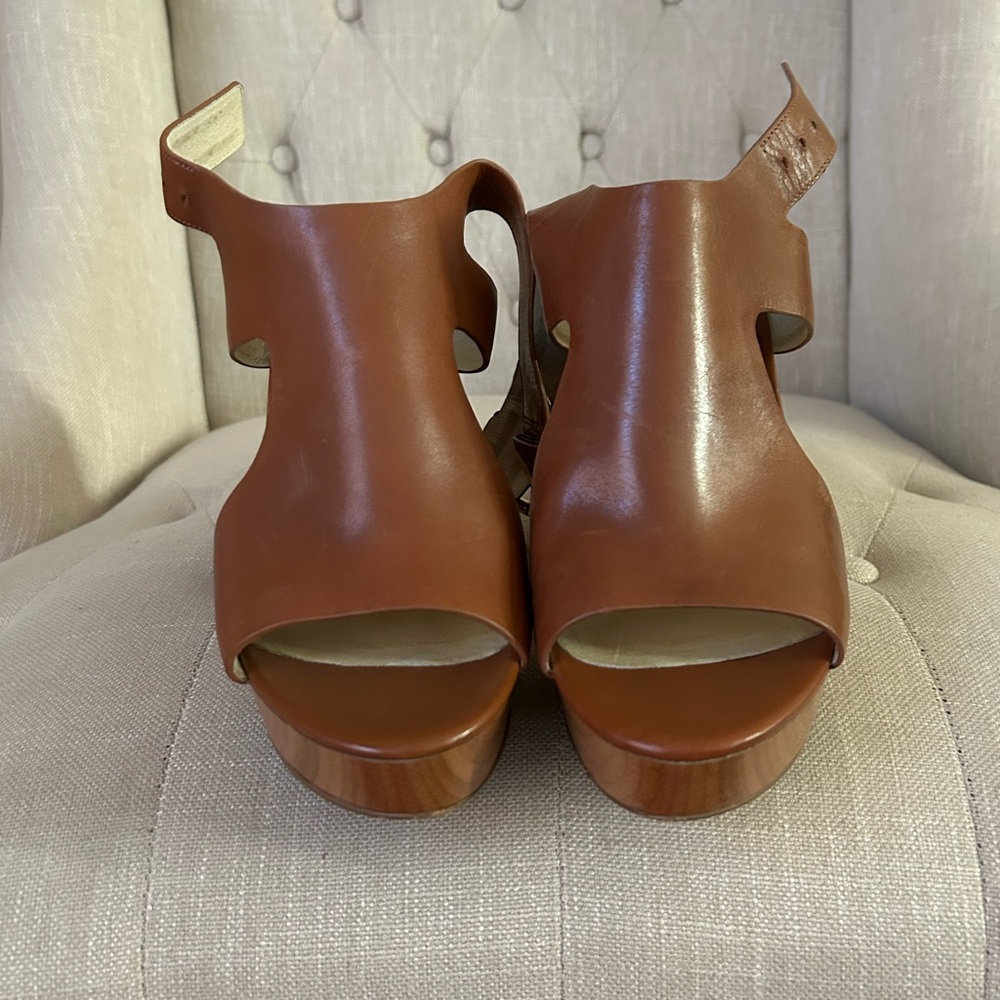 MICHAEL Michael Kors Brown Leather Platform Sandals